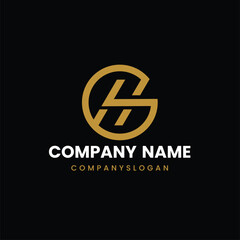 Letter HG initial logo design 