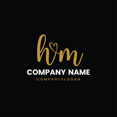 Letter HM initial logo design 
