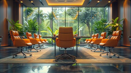 chairs and tables in luxury meeting rooms