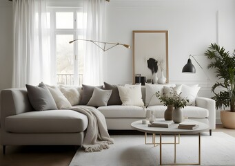 Design Focus: Living Room Centered Around Blank Board for Customization