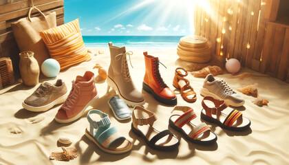 Fashionable beach footwear for stylish outings