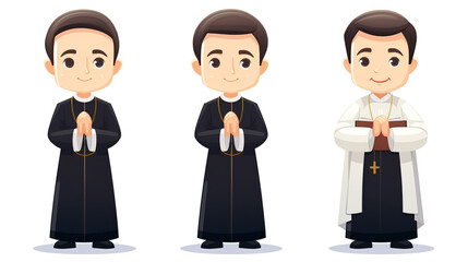 Obraz premium A solitary priest on a stark white background