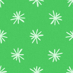 Modern motif shape summer abstract shape fresh green color seamless pattern with cloth fabric linen effect. Vibrant fresh childish geo abstract design for hand drawn textile motif template. © Limolida Studio