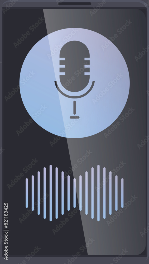 Poster the innovative concept of a modern smartphone voice assistant with artificial intelligence and inter