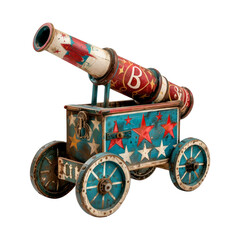 Naklejka premium Circus cannon. Isolated on transparent background.