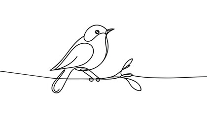 Continuous one line drawing birds. Minimalist bird, outline design.