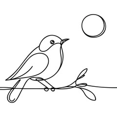 Continuous one line drawing birds. Minimalist bird, outline design.