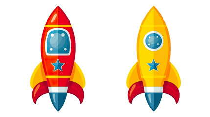 rocket solitary against a white background