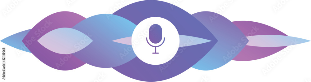 Poster colorful abstract design of podcast sound wave icon representing modern technology and communication