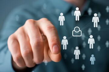 Management for business sales marketing system concept. service application to support CRM database analysis, AI generated