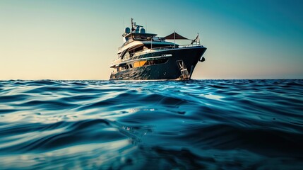 Obraz premium Majestic Vessel Amidst Vast Blue Waters