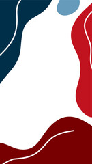 Second stylish blue red wavy vertical banners template. Collection vertical backgrounds with different wavy shapes
