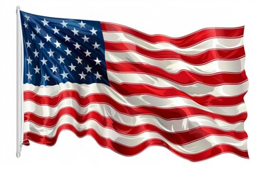 Fototapeta premium A large American flag with stars and stripes, USA flag. Official flag of the United States of America, US