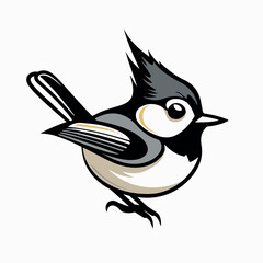 Titmouse in cartoon, doodle style. Image for t-shirt, web, mobile apps and ui. Isolated 2d vector illustration in logo, icon, sketch style, Eps 10. AI Generative