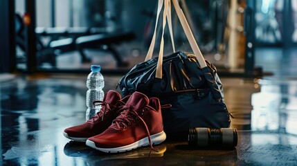 Sole Mates: Shoes and Gym Bag Embrace a Moment
