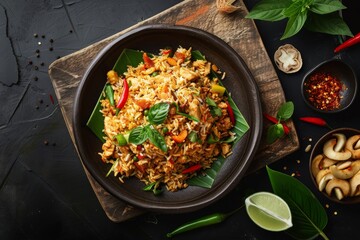 Delicious nasi goreng delight. Luxurious visuals for your advertisement