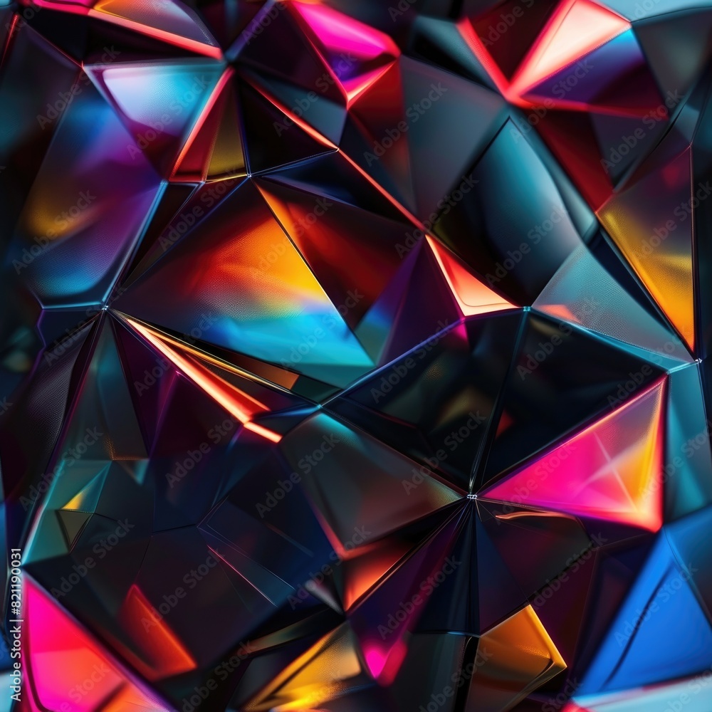 Poster a vibrant and dynamic abstract image featuring fluid-like shapes with neon colors