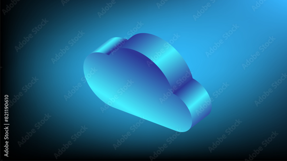 Aufkleber Cloud storage. A digital service or application with data transmission. Network computing technologies. Data storage. abstract cloud technology system sci fi design concept background. 