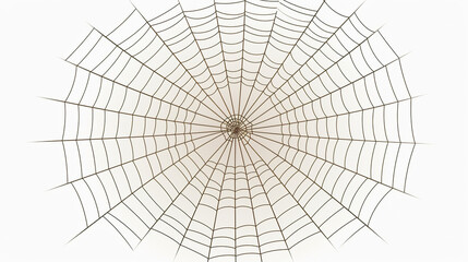 Obraz premium solitary spider web on a white background