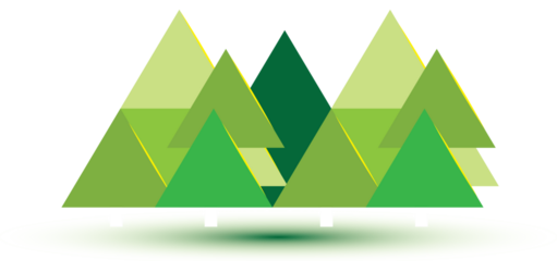 Christmas trees PNG, conical trees on snow, winter, and summer, blue and green color, silhouette Christmas trees vector stylized simple symbols, Seamless pattern,