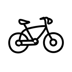 Fototapeta premium simple black and white vector icon of a bicycle, symbolizing transportation, fitness, and leisure