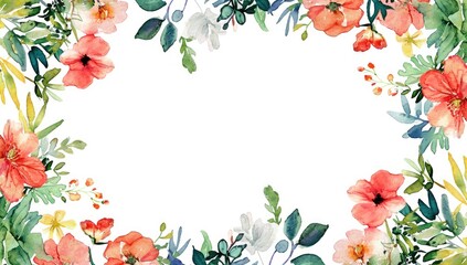 Elegant Watercolor Flowers on White Background