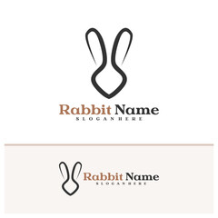 Fototapeta premium Rabbit logo vector template, Creative Rabbit head logo design concepts