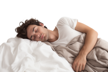 Man Sleeping Isolated on Transparent Background

