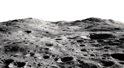 Moon Surface Landscape Isolated on Transparent Background
