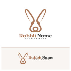 Fototapeta premium Rabbit logo vector template, Creative Rabbit head logo design concepts