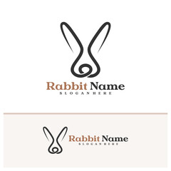 Fototapeta premium Rabbit logo vector template, Creative Rabbit head logo design concepts