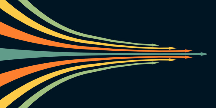 Abstract arrow direction illustration flat design copy space business leader speed concept	