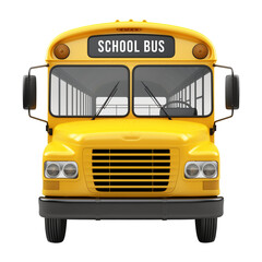 Fototapeta premium School Bus Front View Isolated on Transparent Background 