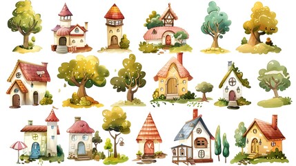 Enchanting Collection of Whimsical Storybook Cottages and Cozy Treetop Retreats in Quaint Historic European Village