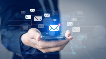 email marketing concept for business communication and digital marketing. Direct selling project in...