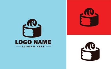 sushi icon Sashimi Maki Nigiri flat logo sign symbol editable vector