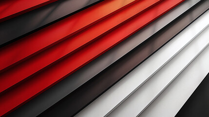Obraz premium 3D abstract background, multi-layered surfaces, red, grey and white colors