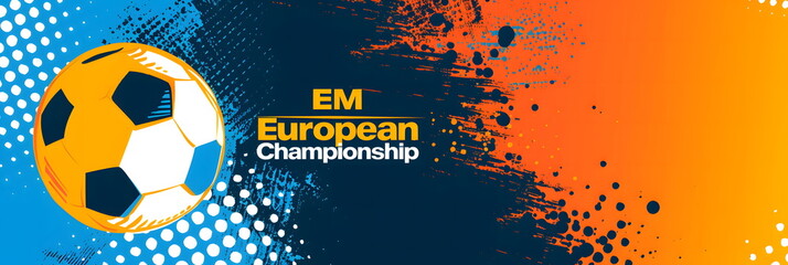 Background and banner of the European Soccer ball Championship 2024 sports concept