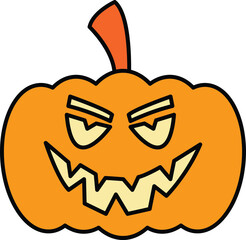 Spooky Halloween Pumpkin Icon