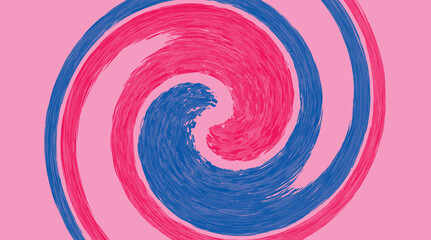 Pink and blue twirl twist paint. Abstract background pattern. Banner.	