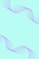 Abstract background with waves for banner. Standart poster size. Vector background with lines. Element for design isolated on blue. Purple and blue gradient. Brochure, booklet. Summer, spring