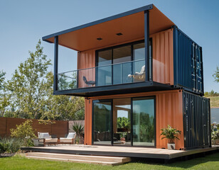 Modern Container Home experience the Cutting-edge technology and futuristic design elements, futuristic living,  explicit interior and exterior.