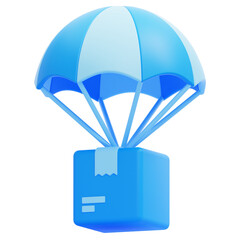 PNG 3D Airdropped Package icon isolated on a white background