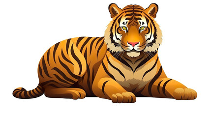 Obraz premium Tiger solitary against a stark white background