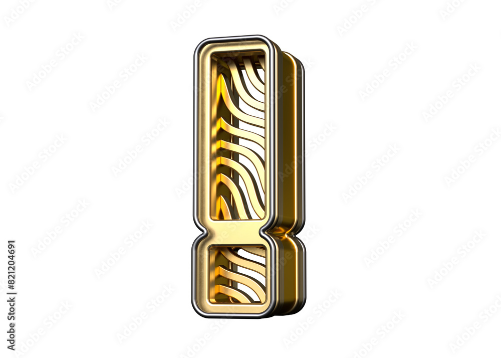 Aufkleber exclamation mark designed with gold wavy lines. great for headlines, posters, web ads or print proje