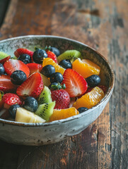 fruit salad with a mix of seasonal fruits By Generated AI