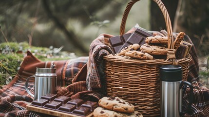 Picnic Perfection Photograph a wicker basket filled whit cookie