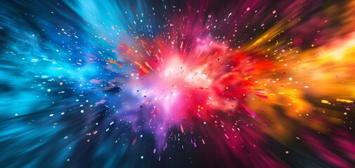 Abstract explosion with dynamic colors