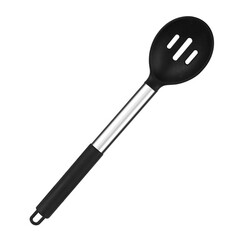 Modern Black Silicon Slotted Spoon isolated on the transparent background, Utensils