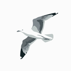 Seagull in cartoon, doodle style. Image for t-shirt, web, mobile apps and ui. Isolated 2d vector illustration in logo, icon, sketch style, Eps 10. AI Generative
